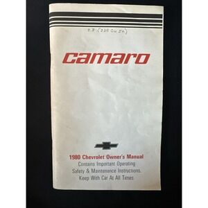 1980 Chevrolet Camaro Owners Manual Reproduction Reprint